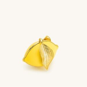 JW PEI Tori Vegan Leather Metal Structure Clutch - Lemon Yellow BRAND NEW